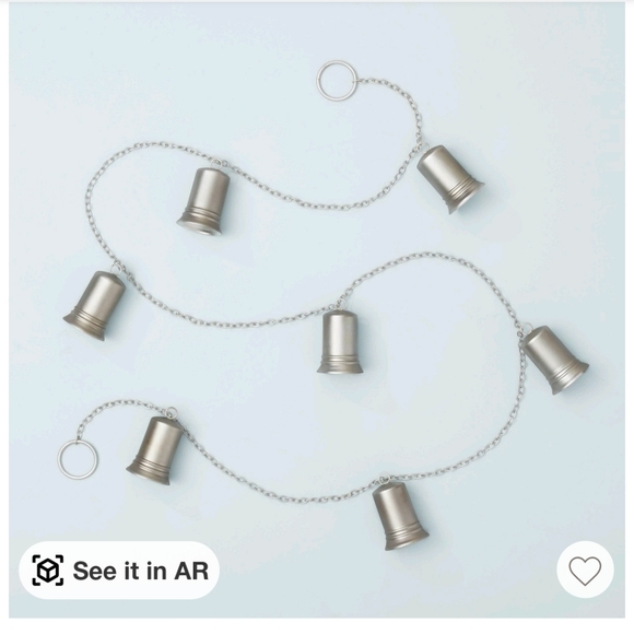 5' Metal Bells Chain Garland Antique Silver - Hearth & Hand with Magnolia - Picture 2 of 10